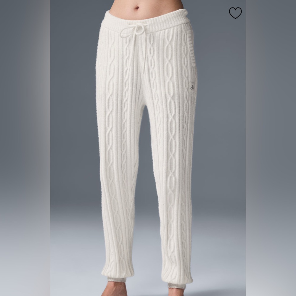 ALO Yoga White Cable Knit Pants